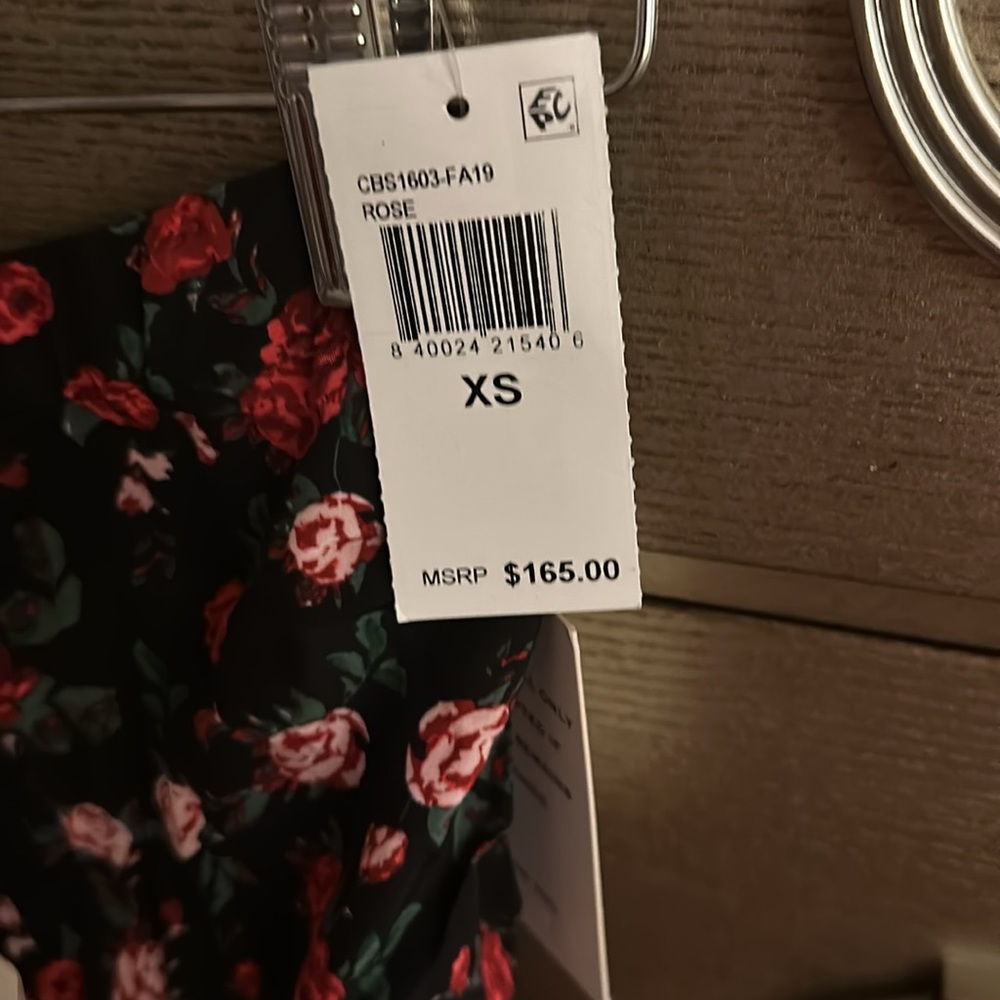 🛍️SALE🛍️ For Love & Lemons Molly Drawstring Skirt in Floral Vibrant Rose (NWT) - Picture 5 of 6